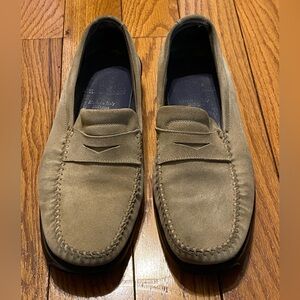 Men's Bruno Magli "Bryant" Penny Loafers Olive Green Suede Size 10.5
